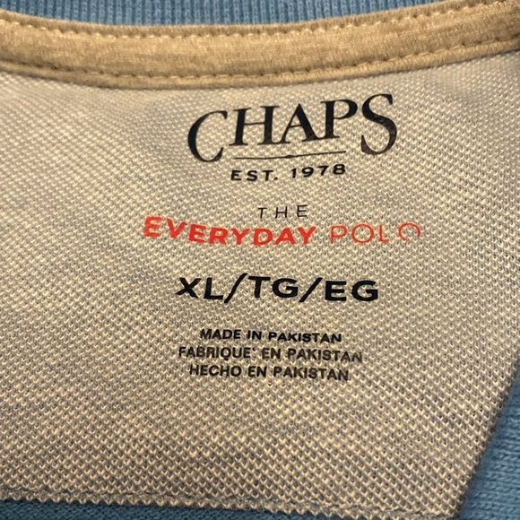 Chaps every day polo shirt short sleeve XL light blue new with tags 100% cotton - Picture 4 of 10